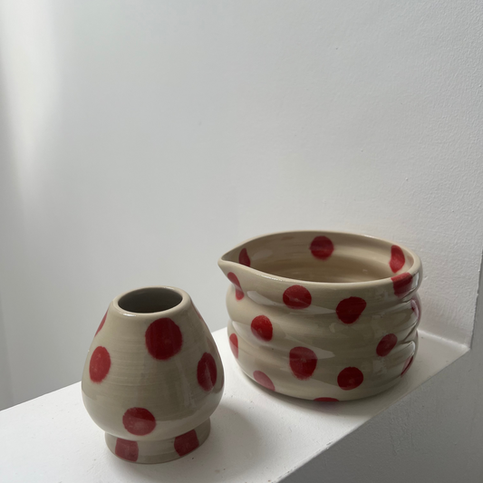 Whisk holder - Polda dot red