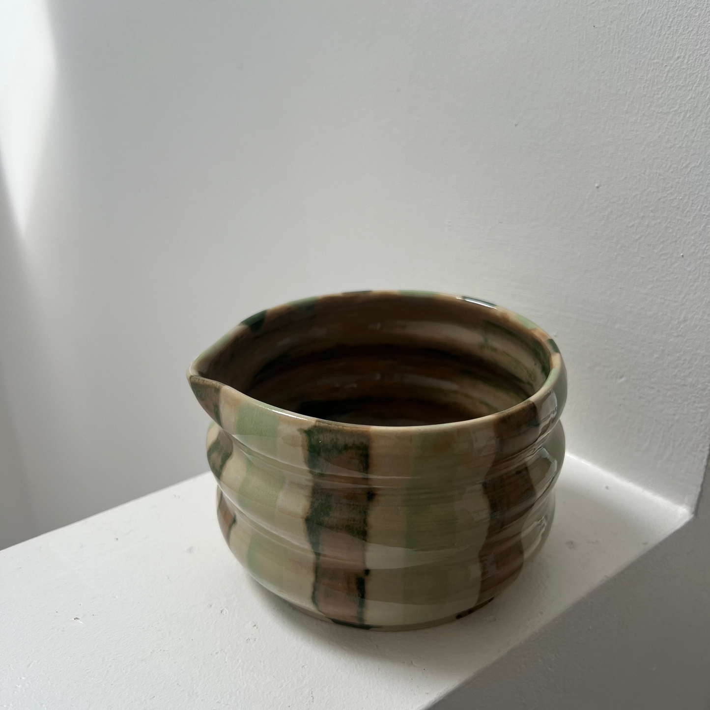 Whisk bowl - stripie green