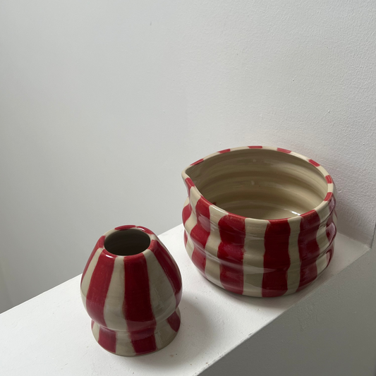 Whisk bowl - Stripie red